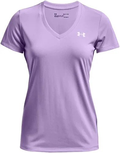 Vista 3 de Under Armour Tech - Camiseta de manga corta con cuello en V para mujer