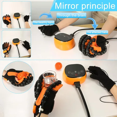 Vista 3 de Guante robot de rehabilitación - Tipo de calefacción, entrenamiento auxiliar para accidente cerebrovascular, hemiplejia y recuperación de artritis