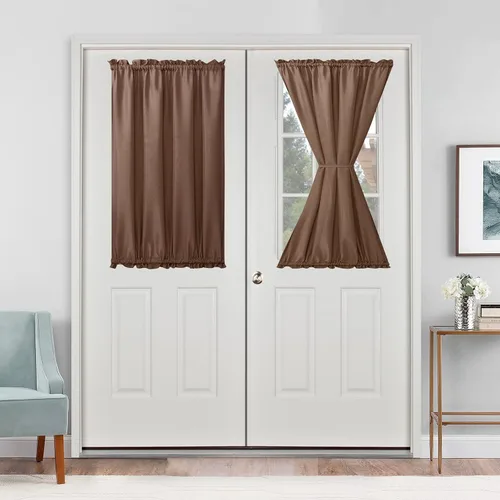 Vista 56 de Cortinas para puerta francesa, color aguamarina, 24 pulgadas de ancho x 40 pulgadas de largo, 1 panel Bolsillo para barra, semitransparente