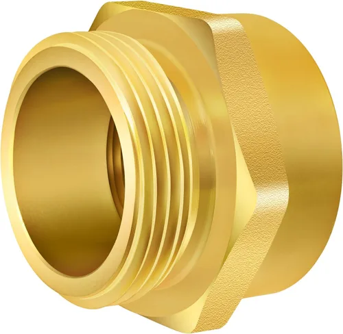 Vista 10 de Conector de rosca hexagonal para hidrante de fuego, 2" NPT x 2-1/2" NST (NH) macho Adaptador de manguera de hidrante de fuego doble macho Conector