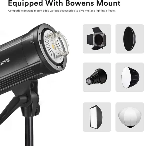 Vista 8 de Godox SK400II-V Studio Strobe, nueva versión mejorada de SK400II, sistema inalámbrico X de 400 W 2.4G GN65 5700K Monolight con lámpara de modelado