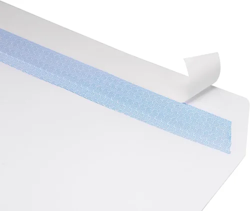 Vista 2 de Sobres 500#10 SELF SEAL para negocios, diseño de ventana única, patrón de tinte de seguridad para correo seguro, facturas, estados de cuenta