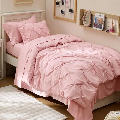 Vista 36 de Bedsure - Juego de edredón tamaño individual gris - Ropa de cama tamaño individual en una bolsa de 5 piezas, juego de cama Pintuck GentleSoft™