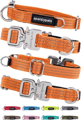 Vista 26 de Collar de perro extra pequeño con hebilla cromada de liberación rápida y soporte AirTag – Collares de razas pequeñas de primera calidad con rayas