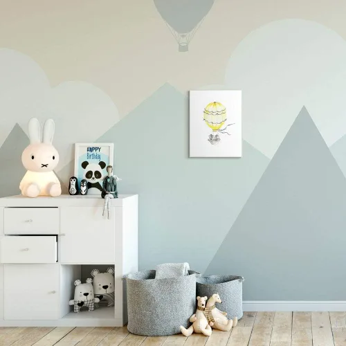 Vista 4 de The Kids Room by Stupell - Placa de pared con diseño de elefante de dibujos animados en globo aerostático, zoológico, 10 x 15 pulgadas, multicolor