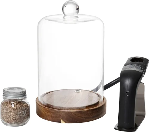 Vista 8 de Crafthouse by Fortessa - Caja de cristal para ahumar cóctel con ahumador de mano