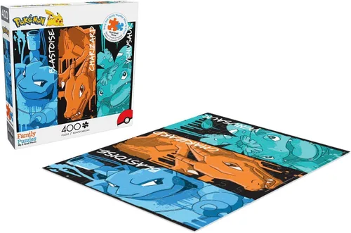Vista 4 de Buffalo Games - Pokemon - Blastoise, Charizard y Venusaur Graffiti - Rompecabezas de 400 piezas para familias - Piezas cortadas con precisión