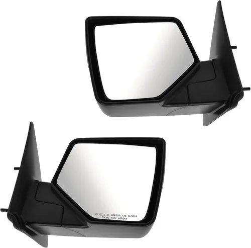 Vista 131 de TRQ Conjunto de 2 piezas de espejo lateral para conductor y pasajero, ajuste eléctrico, sin calefacción, sin memoria, color negro, compatible