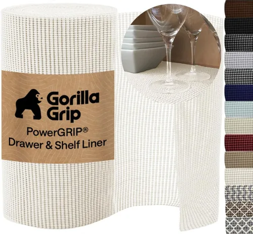 Vista 10 de GORILLA GRIP powerGRIP - Forro para estante de cajón y gabinete, agarre grueso y fuerte, forros no adhesivos que protegen armarios de cocina