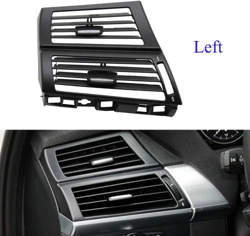 Vista 5 de Panel de rejilla de aire acondicionado delantero izquierdo para BMW X5 X6 E70 E71 E72 Cubierta de rejilla de salida de aire para salpicadero