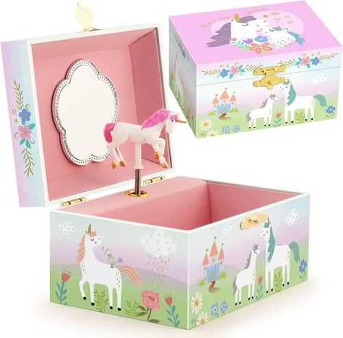 Vista 13 de RR ROUND RICH DESIGN Joyero musical para niñas rosa