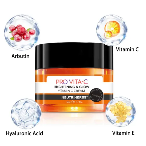 Vista 3 de NEUTRIHERBS PRO Crema facial de vitamina C con vitamina E + ácido hialurónico – Crema de noche súper hidratante, suavizante y apriete 1.7 oz