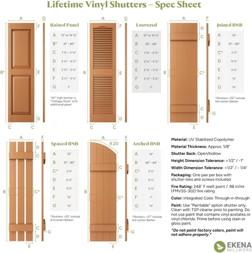 Vista 5 de Ekena Millwork LVSL0004BL Shutter-Lok's de Vinilo Lifetime de 3", Negro