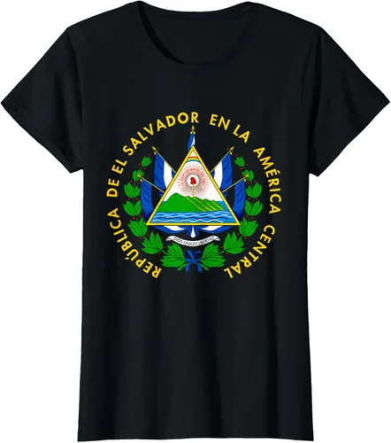 Vista 48 de Camiseta con diseño de emblema de la bandera de El Salvador
