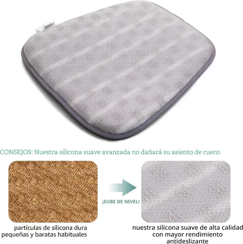 Vista 6 de AEROiVi Cojín para Asiento de Coche para Conducir, Malla de Aire 3D Transpirable, Fondo Antideslizante, Protector de Asiento de Coche Cómodo, Cojín