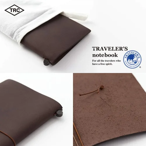 Vista 10 de Libreta negra de piel para viajeros Midori