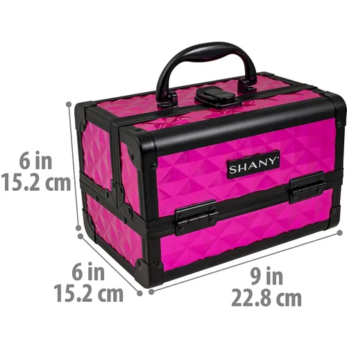 Vista 4 de SHANY Caja de maquillaje elegante, caja de cosméticos, estuche de maquillaje portátil, organizador de cosméticos de belleza, almacenamiento de joyas