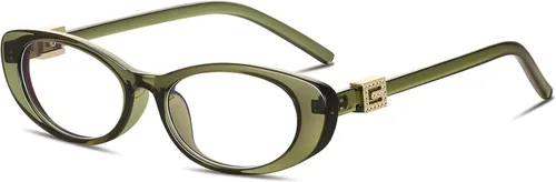 Vista 9 de Oval Blue Light Blocking Glasses for Women Retro 90s Glasses Computer TV Eyeglasses Anti Eyestrain