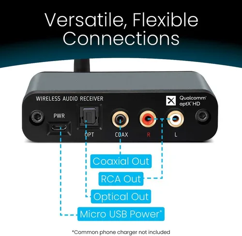 Vista 4 de BLT-HD LDAC/aptX Receptor Bluetooth 5.4 sin pérdida, de largo alcance, RCA