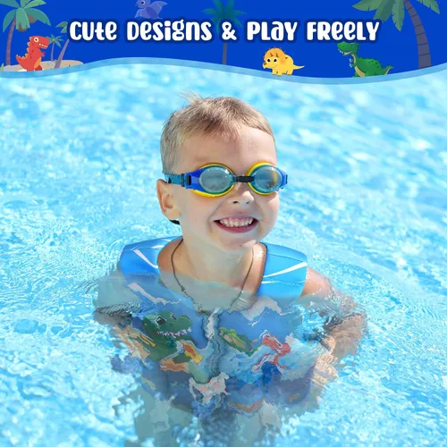 Vista 6 de Chaleco de natación para niños, flotadores para niños pequeños con correa de seguridad ajustable, ayudas de natación, flotador infantil, traje