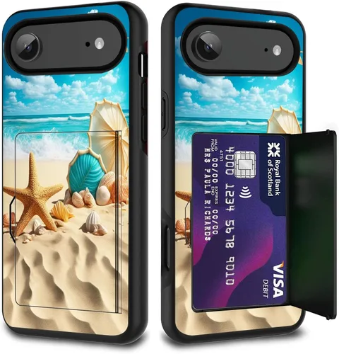 Vista 71 de Funda para tarjetas de crédito, doble capa híbrida a prueba de golpes, protección contra caídas con función atril para iPhone 17 de 6.3 pulgadas