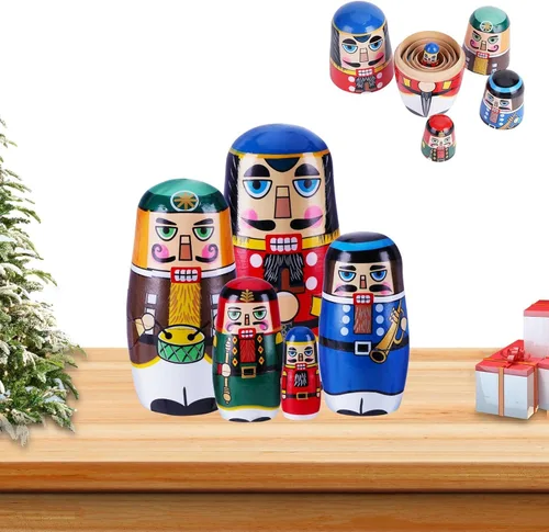Vista 10 de Muñecas anidables, huevos de Pascua anidables, muñecas Matryoshka hechas a mano de madera para cumpleaños de niños o decoración del hogar