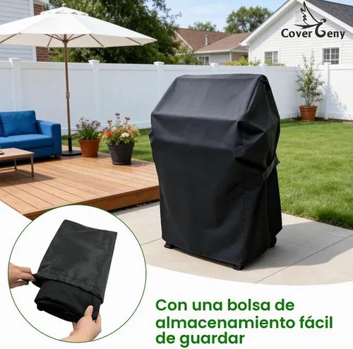 Vista 7 de Cubierta de parrilla pequeña impermeable para exteriores para Weber Spirit 210 Series (E 210, S 210, E 215), Charbroil, Kenmore Grills, cubierta