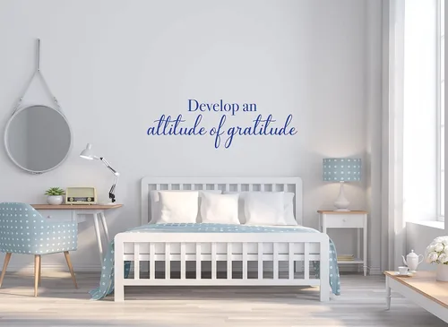 Vista 2 de Calcomanía de vinilo para pared, diseño de agradecimiento con frase inspiradora, decoración para el hogar o la iglesia para dormitorio, sala