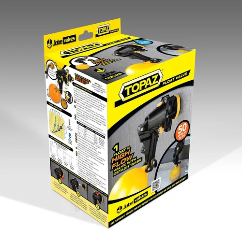 Vista 2 de Jobe Valves J-TPV0100D Válvula de canal de topacio, flotador de 4.9", 200L/Min, 100PSI, cola corta de 1", sin tuerca/arandela