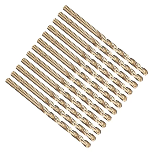 Vista 324 de PATIKIL Broca Jobber de 0.039 in, vástago recto M35 cobalto 5% acero de alta velocidad 135° acabado dorado para metal duro de acero inoxidable - 2
