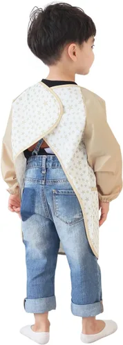 Vista 3 de Plie Kids Waterproof Art Smock – Long Sleeve Apron for Painting, Baking, Sensory Play (Ages 1–10)