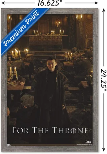 Vista 3 de Trends International Juego de tronos - Póster de pared de Arya Stark, 14.725 x 22.375 pulgadas, versión enmarcada de madera de granero