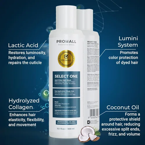 Vista 7 de Complejo de Tratamiento de Queratina Brasileña Blowout - PROHALL SELECCIONE UNO 10.1oz/300ml - Tratamiento Capilar de Queratina Brasileña Sin