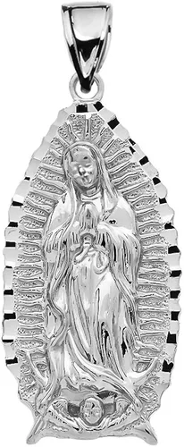 Vista 2 de Collar con colgante de plata de ley de FDJ, con la Virgen de Guadalupe