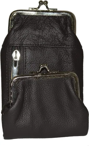 Vista 10 de Marshal - Estuche de cuero genuino para cigarrillos y encendedor con cierre giratorio (marrón)