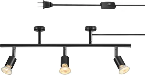 Vista 18 de GLOBE Electric 60024 Iluminación de riel de 3 luces con enchufe, cabezales ajustables, acabado blanco mate, 22 pulgadas, base GU10, cable de 15 pies