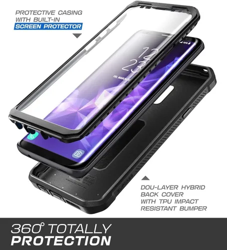 Vista 2 de SUPCASE Unicorn Beetle Pro Series - Funda diseñada para Samsung Galaxy S9+ Plus, con protector de pantalla integrado, funda resistente de cuerpo