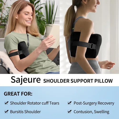 Vista 6 de Shoulder Surgery Pillow for Rotator Cuff Recovery, for Side Sleepers Black