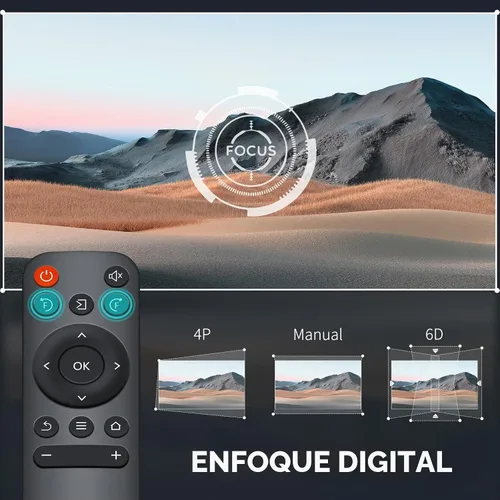 Vista 3 de GooDee Proyector 4K con WiFi y Bluetooth compatible, FHD 1080P Mini proyector portátil para películas al aire libre, proyector de video 5G para cine