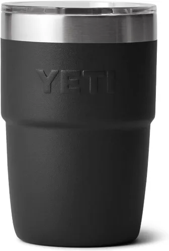 Vista 6 de YETI Rambler Taza de café aislada de 8 onzas con tapa, taza de café apilable de doble pared aislada al vacío, forro de cerámica DuraSip, diseño apto