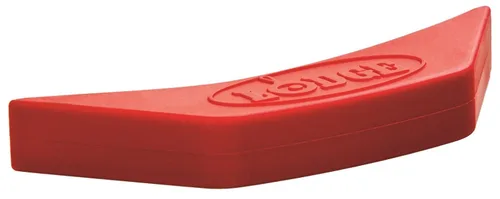 Vista 5 de Lodge Olla de hierro fundido doble horno holandés de hierro fundido, 5 cuartos de galón y soporte de mango de silicona ASAHH41, rojo