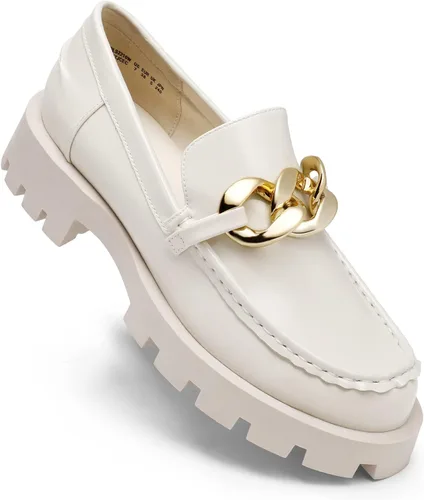 Vista 4 de DREAM PAIRS Women's Loafers Leather Chunky Slip-on Loafer Shoes Penny Casual Fashion Work Shoes