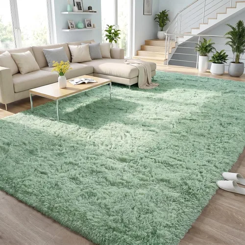Vista 55 de DweIke Alfombras de pasillo beige esponjosas para dormitorio, 2 x 6 pies, alfombra larga de felpa suave para niñas y niños, antideslizante y lavable