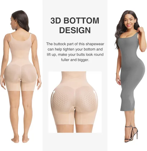 Vista 3 de FeelinGirl Faja moldeadora para mujer, con control de abdomen, sin costuras, con entrepierna abierta