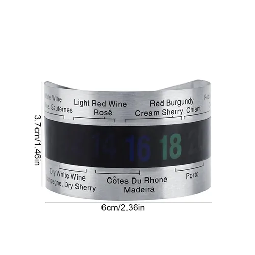 Vista 2 de Termómetro de vino con forma de botella de vino, detector de temperatura de vino con pantalla LCD para vino tinto de cerveza, termómetro instantáneo