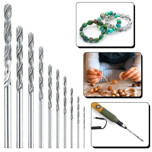 Vista 5 de Honoson Juego de 20 brocas de diamante para piedra con punta de torsión, broca de perforación pesada de micro conjunto para vidrio, baldosas