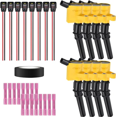 Vista 31 de Juego de 4 bobinas de encendido y arnés de cableado con conector pigtail compatible con Accord Odyssey Acura Saturn 3.0L 3.2L 3.5L V6 C1221 UF242