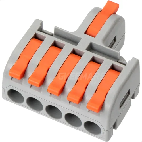 Vista 7 de 10 mini conectores de cable eléctrico, empalme de bricolaje en bloques de terminales de conector rápido de 4/6/8/9/10 vías (1 en 3 salidas, PC)