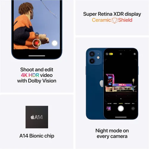 Vista 4 de Nuevo Apple iPhone 12 (64GB, Negro) [Bloqueado] + Suscripción a empresa de telefonía.