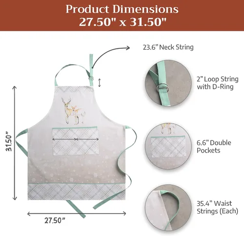 Vista 975 de Maison d' Hermine Delantales para mujer con bolsillo, 100% algodón (27.50 x 31.50 pulgadas)